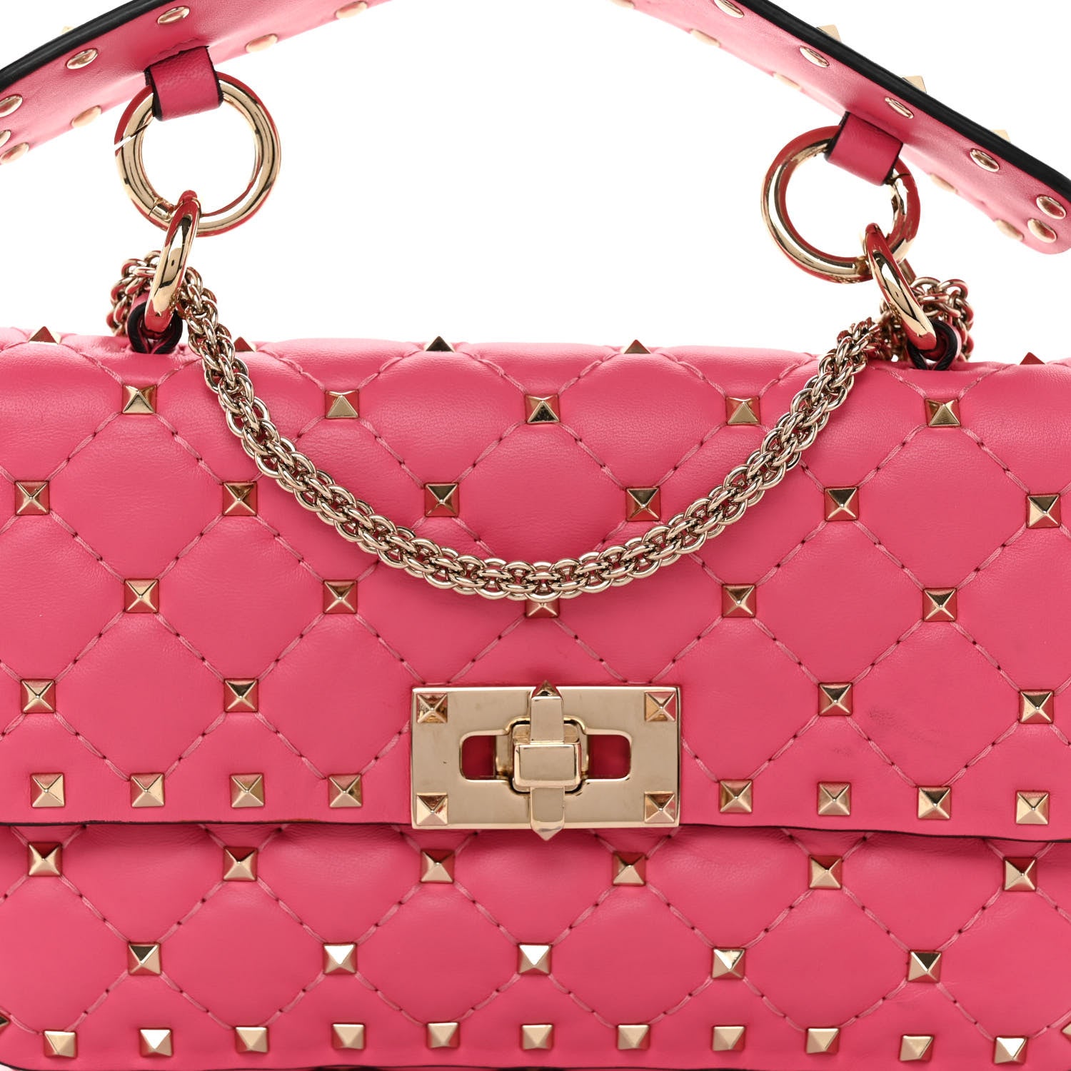 Valentino Garavani Nappa Small Rockstud Spike Shoulder Bag Shadow Pink 7 of 9