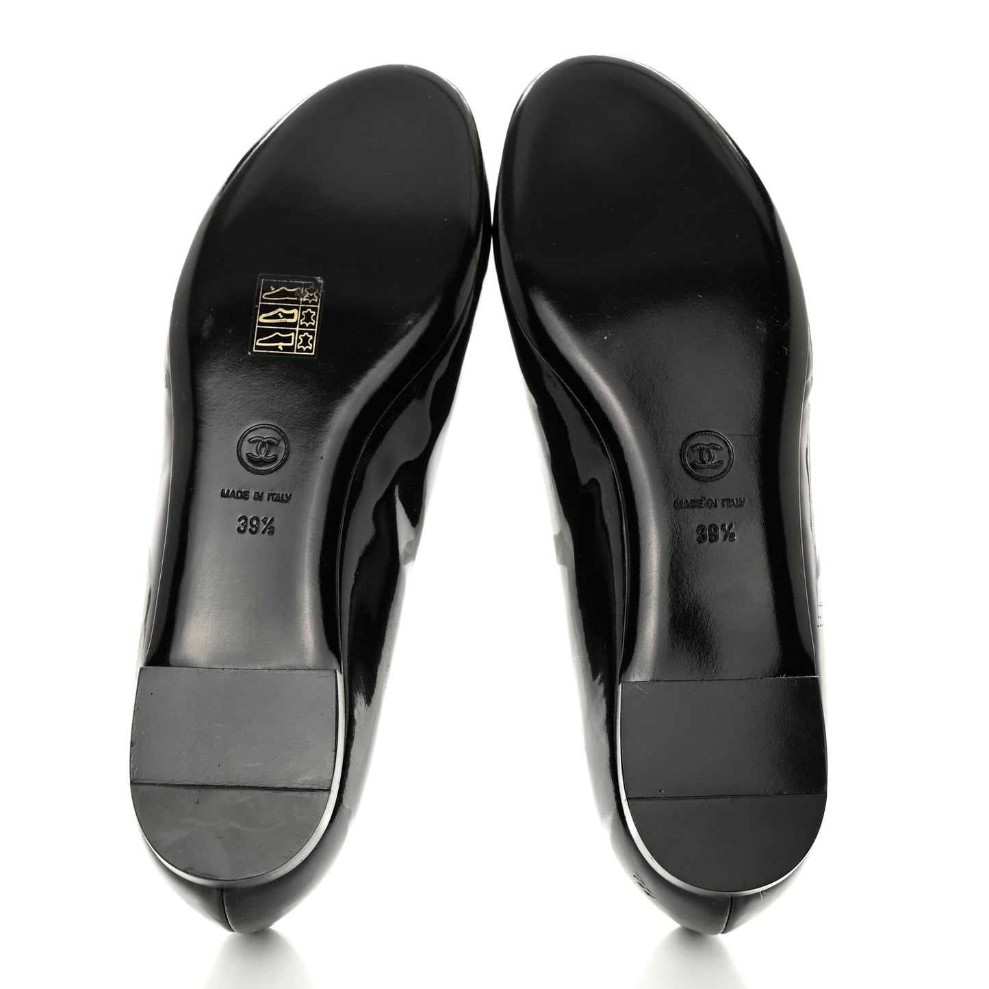 Patent Camellia Ballerina Flats 39.5 Black
