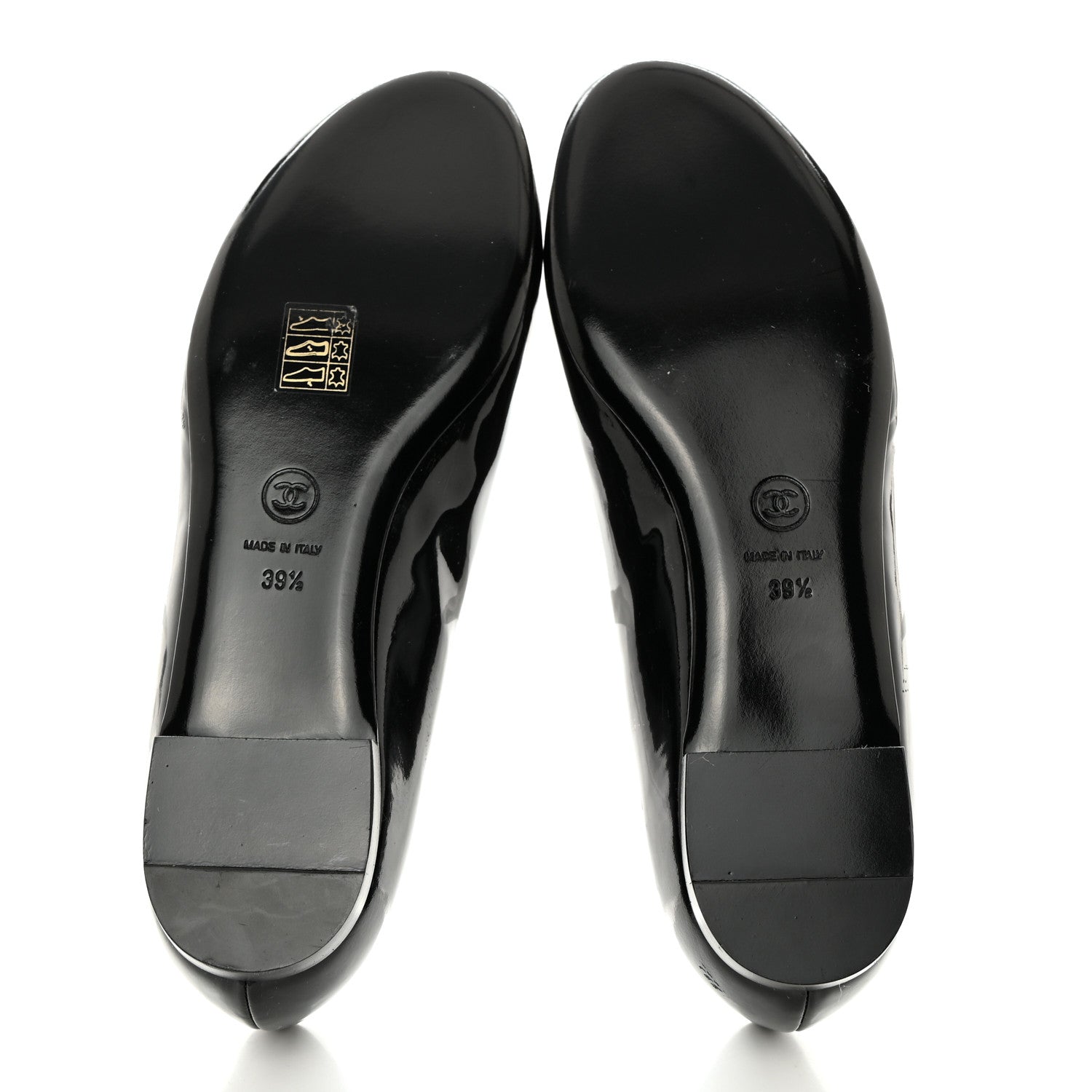 Chanel Patent Camellia Ballerina Flats 39.5 Black 5 of 8