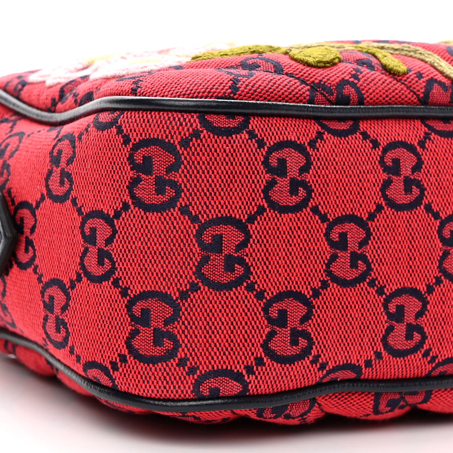 Gucci Monogram Multicolor Matelasse Diagonal Floral Embroidered Small GG Marmont Chain Shoulder Bag Red Blue Multicolor 10 of 11