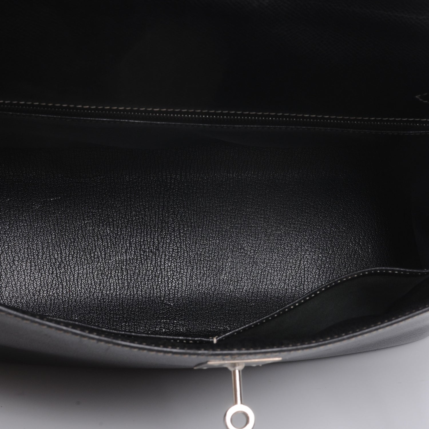 Hermes Veau Grain Lisse Kelly Sellier 32 Black 6 of 10