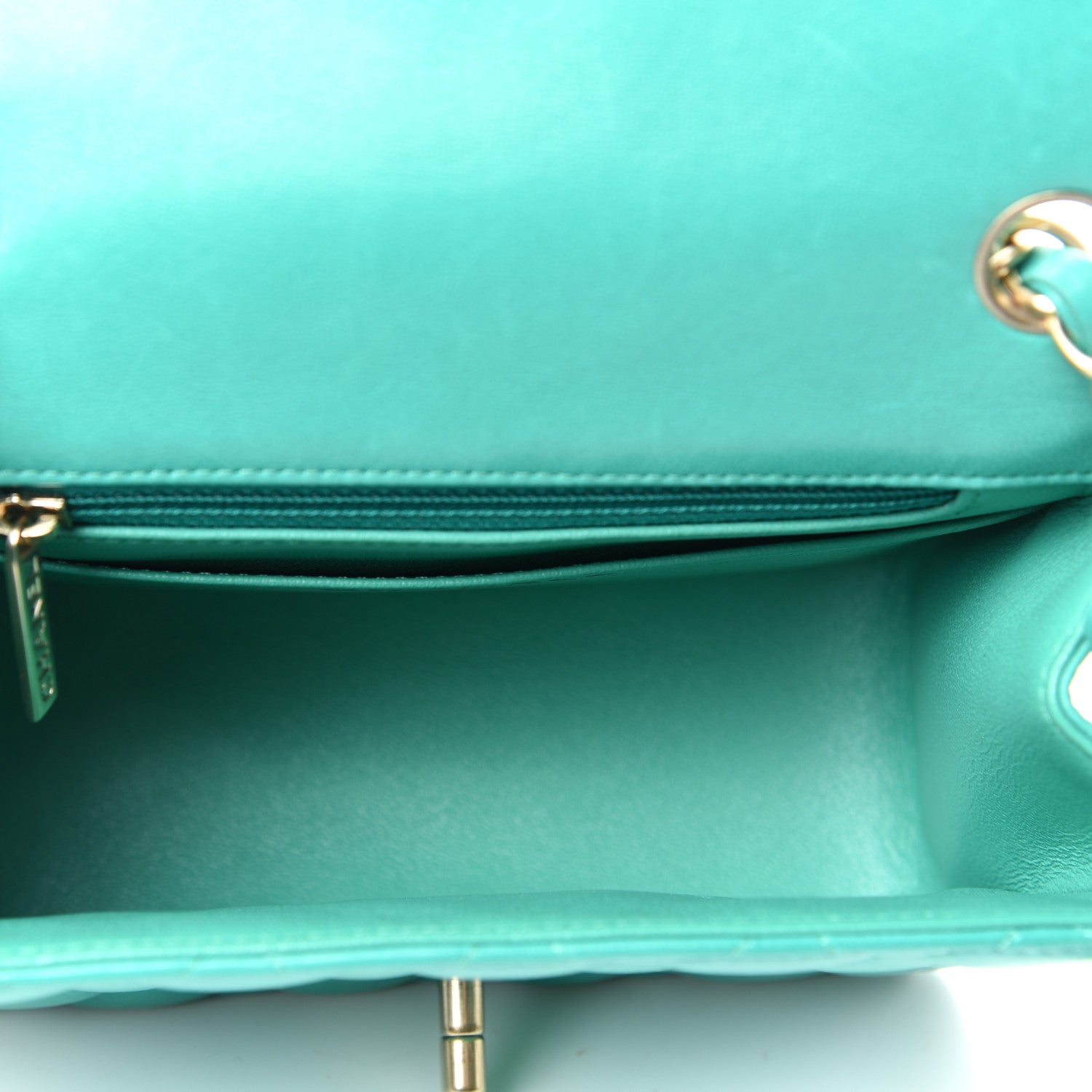 Chanel Lambskin Quilted Mini Square Flap Green 5 of 10