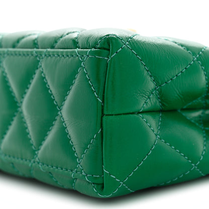 Chanel Shiny Aged Calfskin Quilted Nano Kelly Shopper Green 10 of 11
