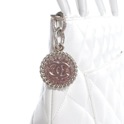 Chanel Caviar Medallion Tote White 5 of 8