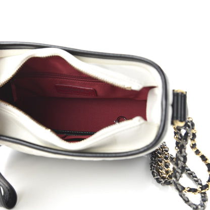 Chanel Aged Calfskin Quilted Small Gabrielle Hobo Black White 5 of 11