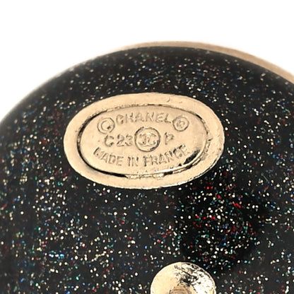 Chanel Crystal CC Round Earrings Gold 4 of 4