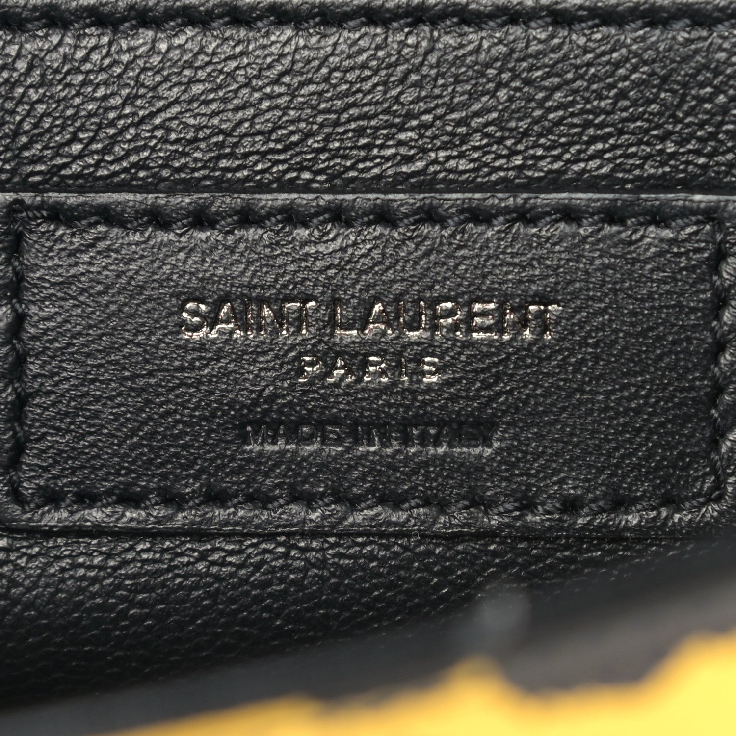 Saint Laurent Grain De Poudre Zebra Print Small Classic Monogram Kate Satchel Yellow 6 of 9