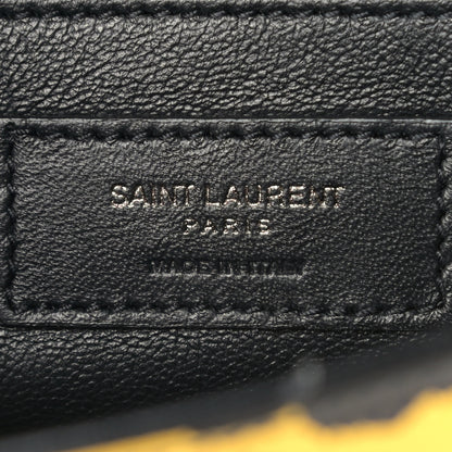 Saint Laurent Grain De Poudre Zebra Print Small Classic Monogram Kate Satchel Yellow 6 of 9