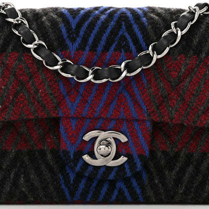 Chanel Wool Quilted Mini Rectangular Flap Red Grey Multicolor 8 of 11