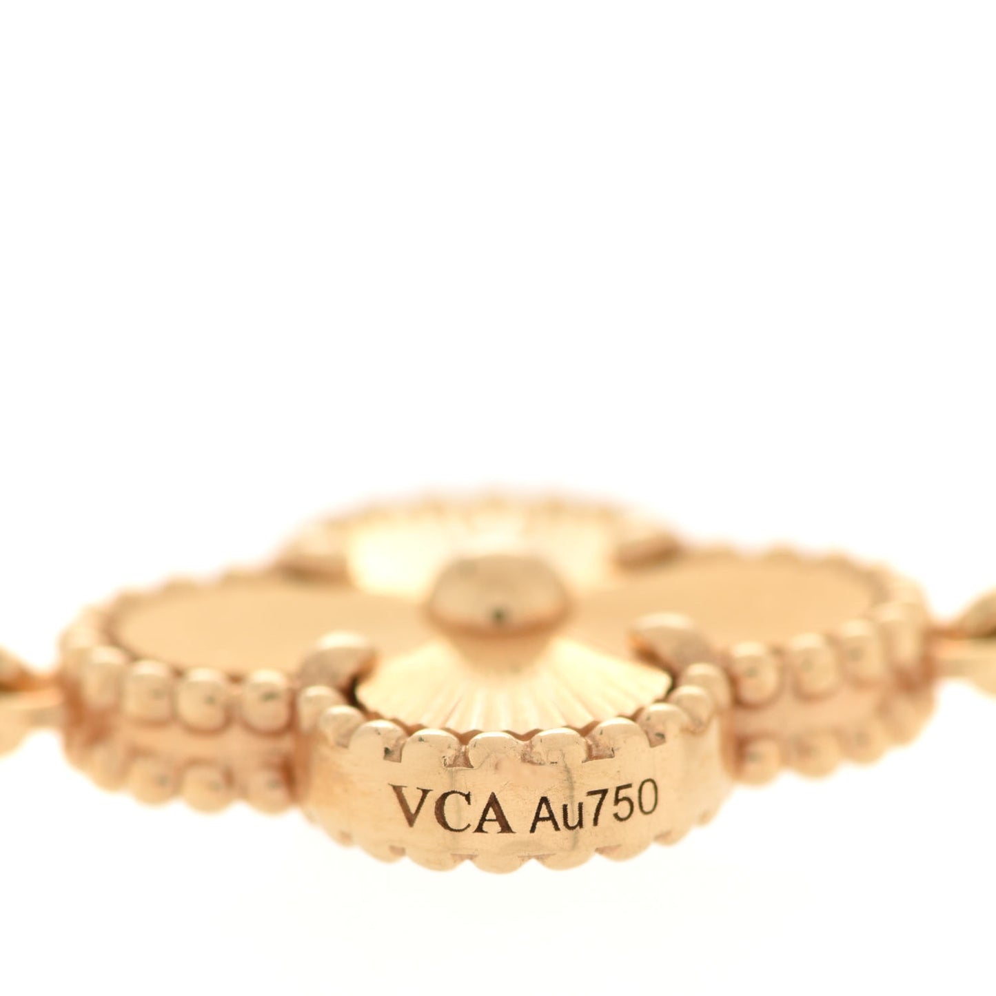 18K Yellow Gold 5 Motifs Guilloche Vintage Alhambra Bracelet