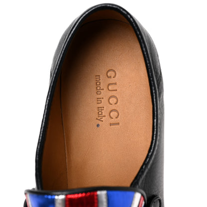 Gucci Lambskin Mens Union Jack Horsebit Loafer 9 Black 7 of 9