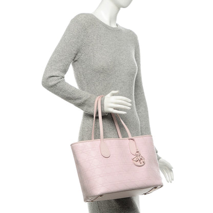 Christian Dior Coated Canvas Cannage Panarea Shopping Tote Light Pink 2 of 7
