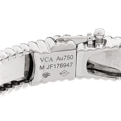 Van Cleef & Arpels 18K White Gold Perlee Signature Bangle Bracelet M 4 of 4