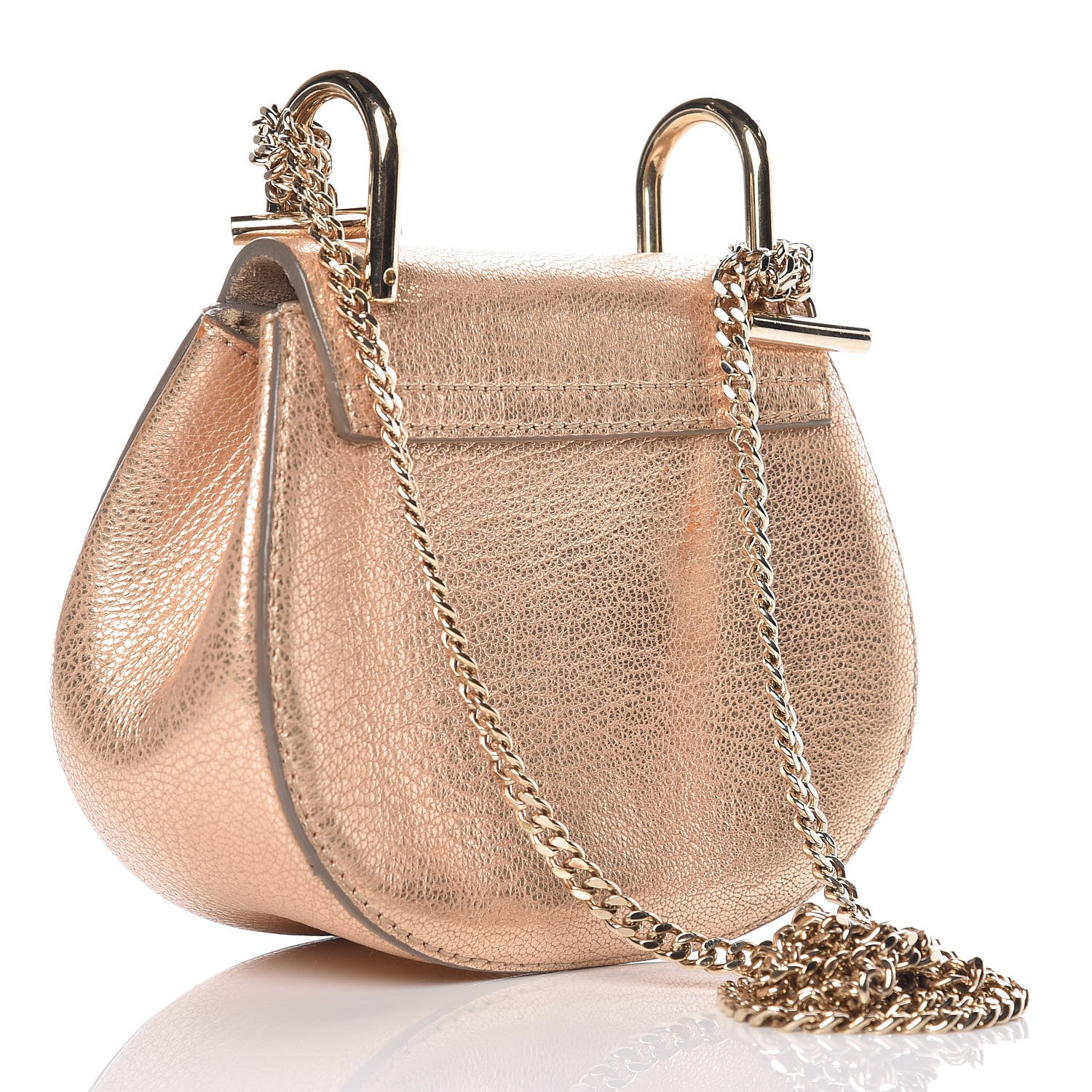 Chloe Metallic Grained Goatskin Nano Drew Shoulder Bag Abstract Gold 4 of 14