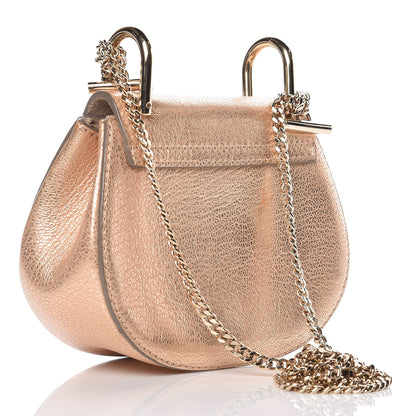 Chloe Metallic Grained Goatskin Nano Drew Shoulder Bag Abstract Gold 4 of 14