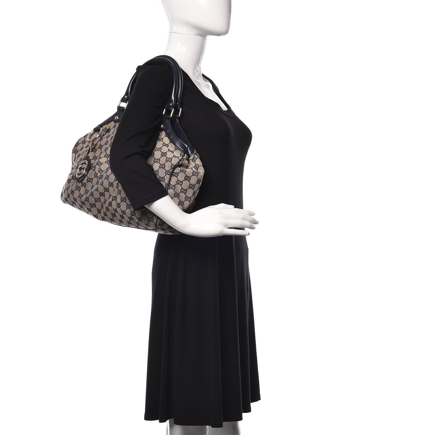 Gucci Monogram Medium Sukey Tote Navy 2 of 12