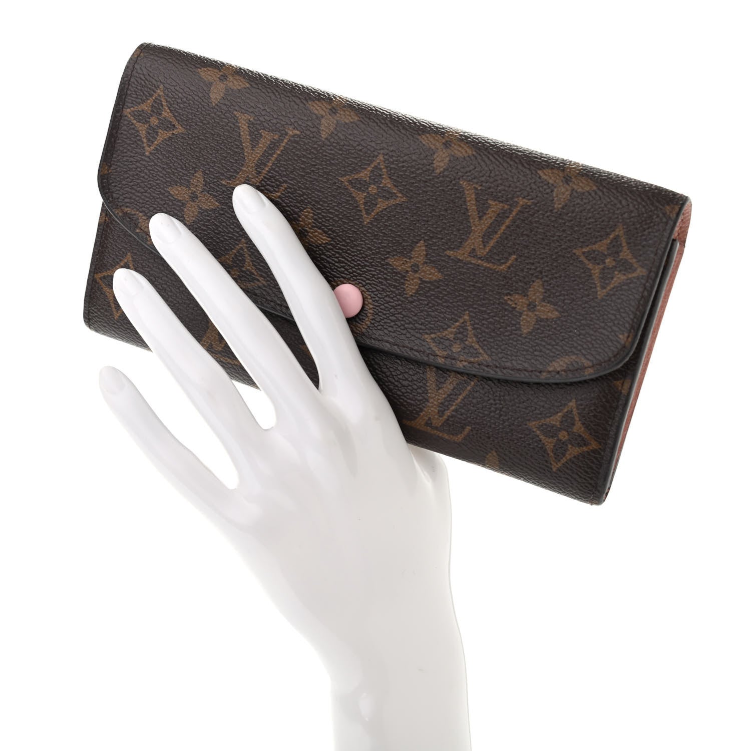 Louis Vuitton Monogram Emilie Wallet Rose Ballerine 2 of 8