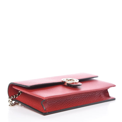 Gucci Dollar Calfskin Interlocking G Chain Wallet Red 4 of 11