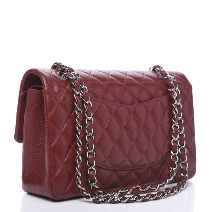 Chanel Caviar Quilted Medium Double Flap Dark Red 2 of 16