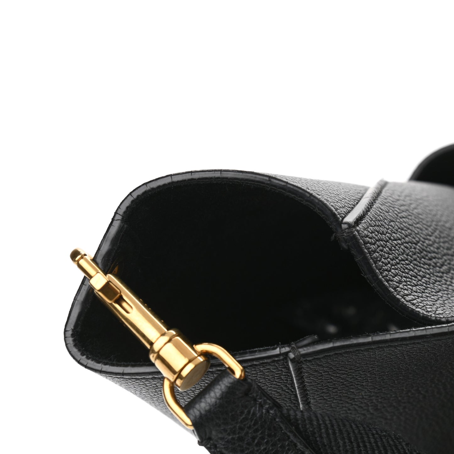 Soft Grained Calfskin Sangle Bucket Bag Black