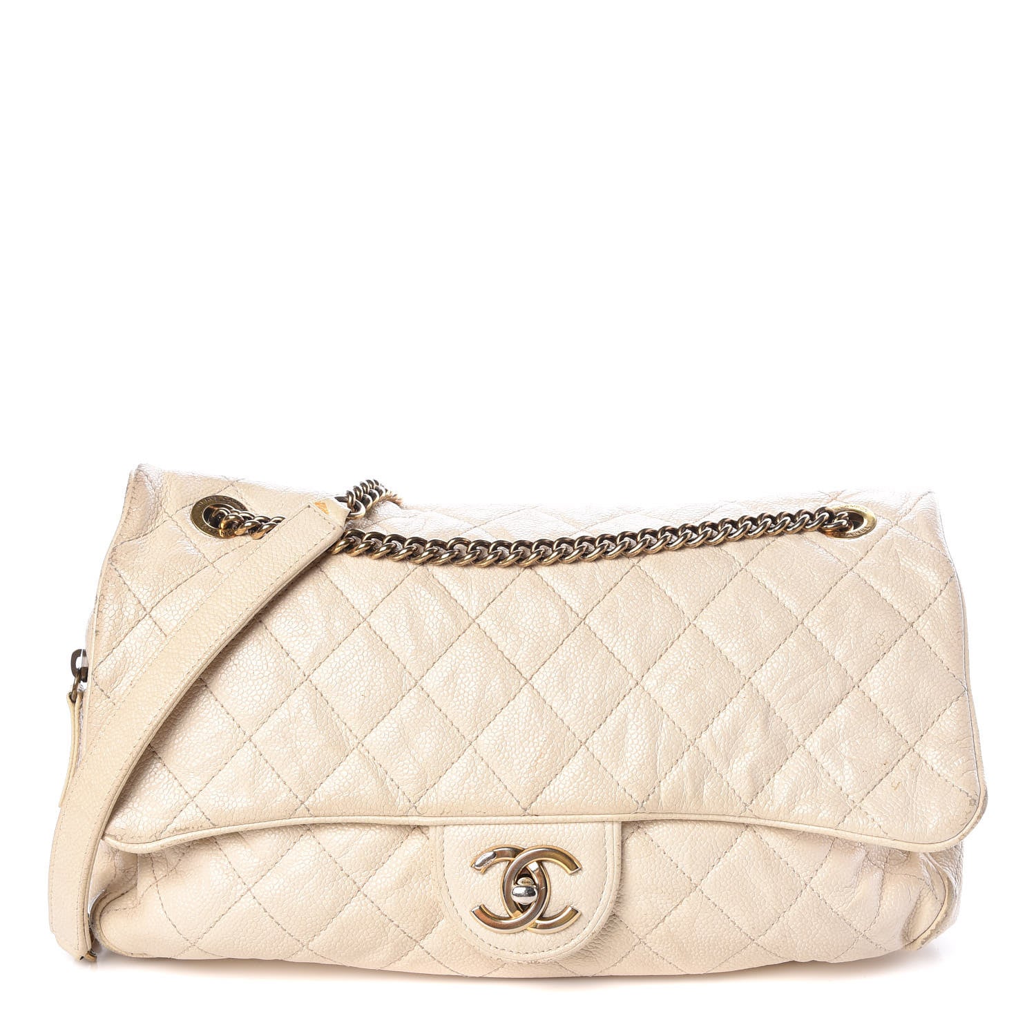 Chanel Caviar Quilted Large Shiva Flap White 1 of 15