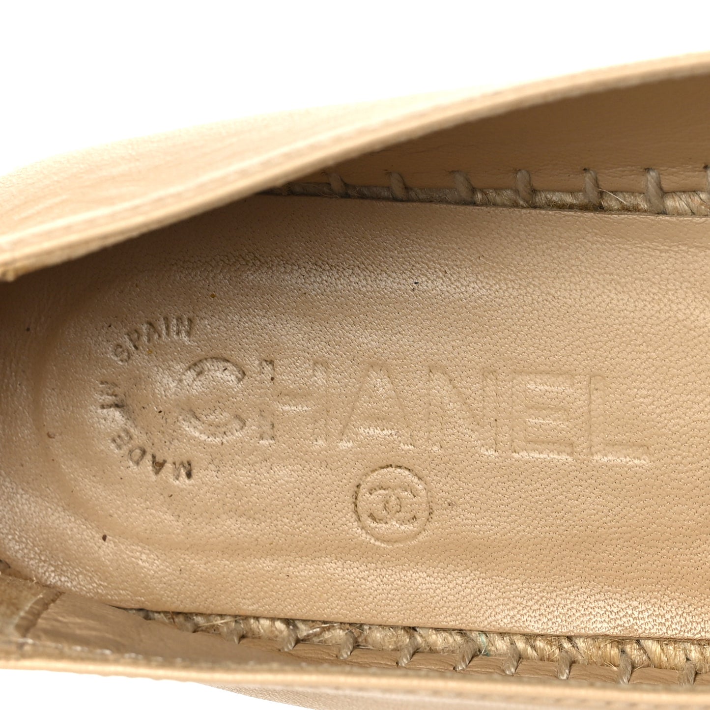 Lambskin CC Espadrilles 39 Beige Black