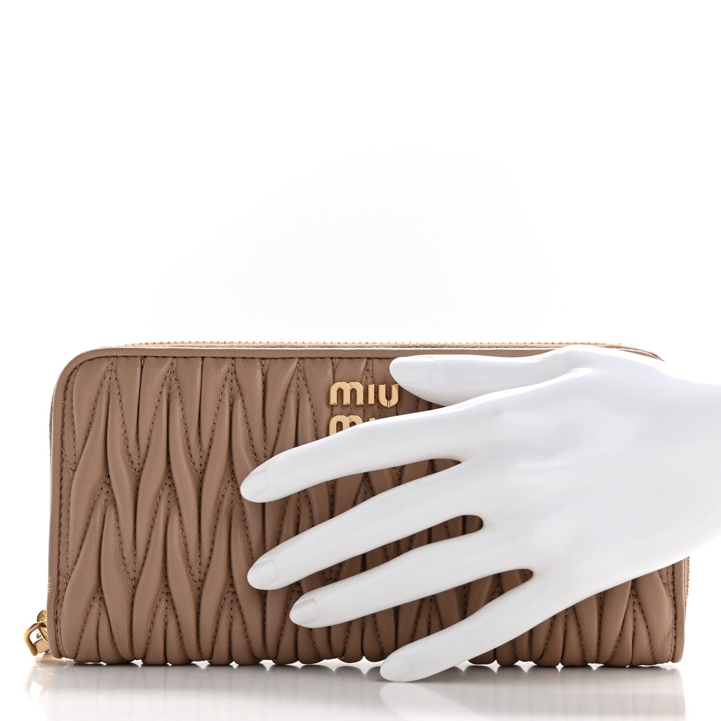 Matelasse Large Zip Around Wallet Cammeo