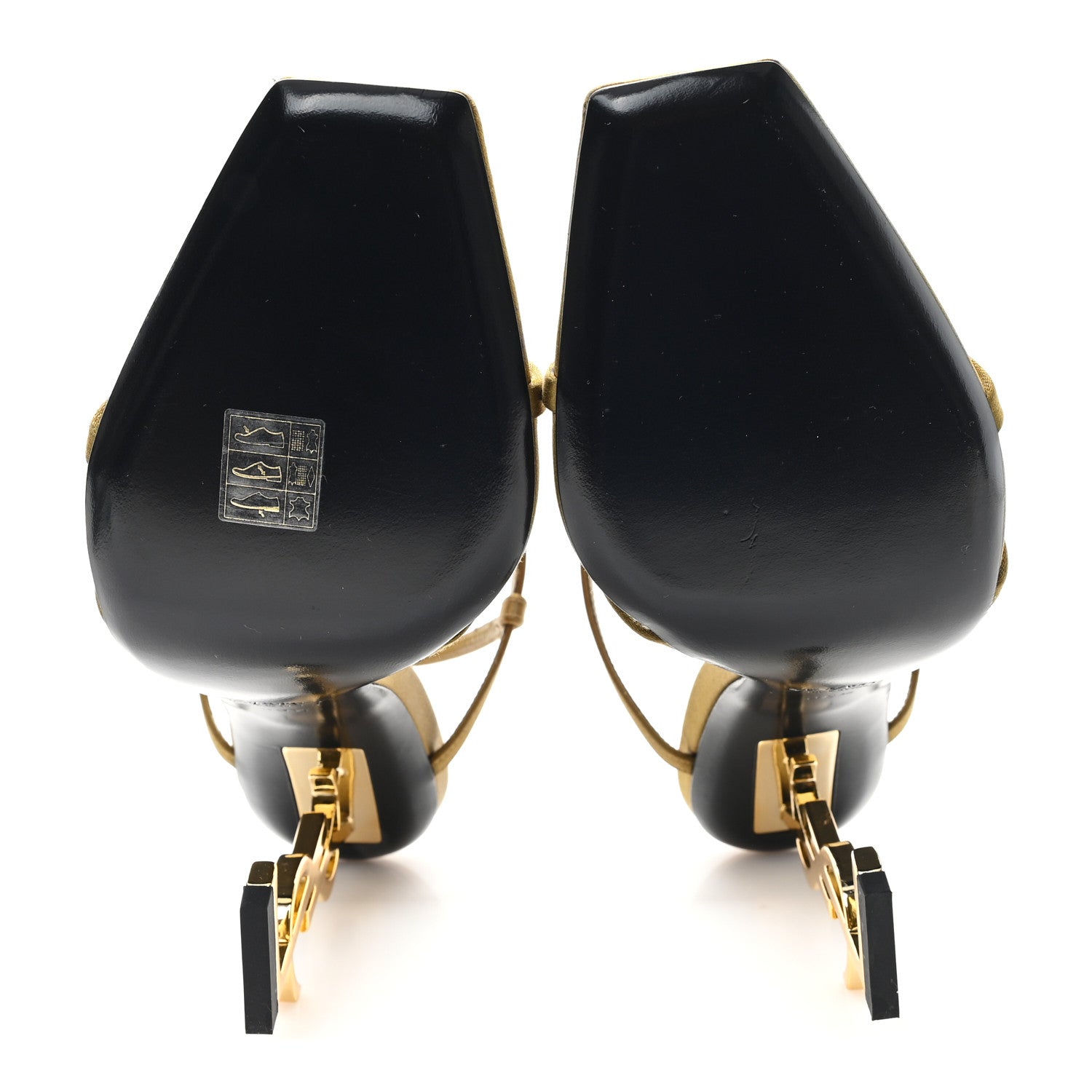 Saint Laurent Crepe Satin Opyum 110 Sandals 39.5 Cuba Gold 6 of 8