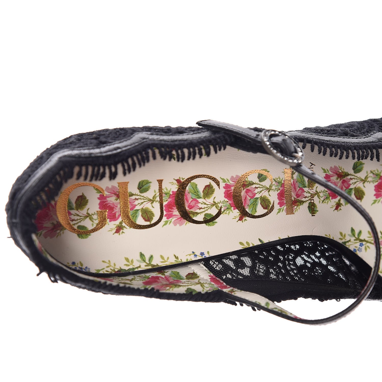 Gucci Lace Pizzo Venice Pumps 39.5 Black 6 of 8