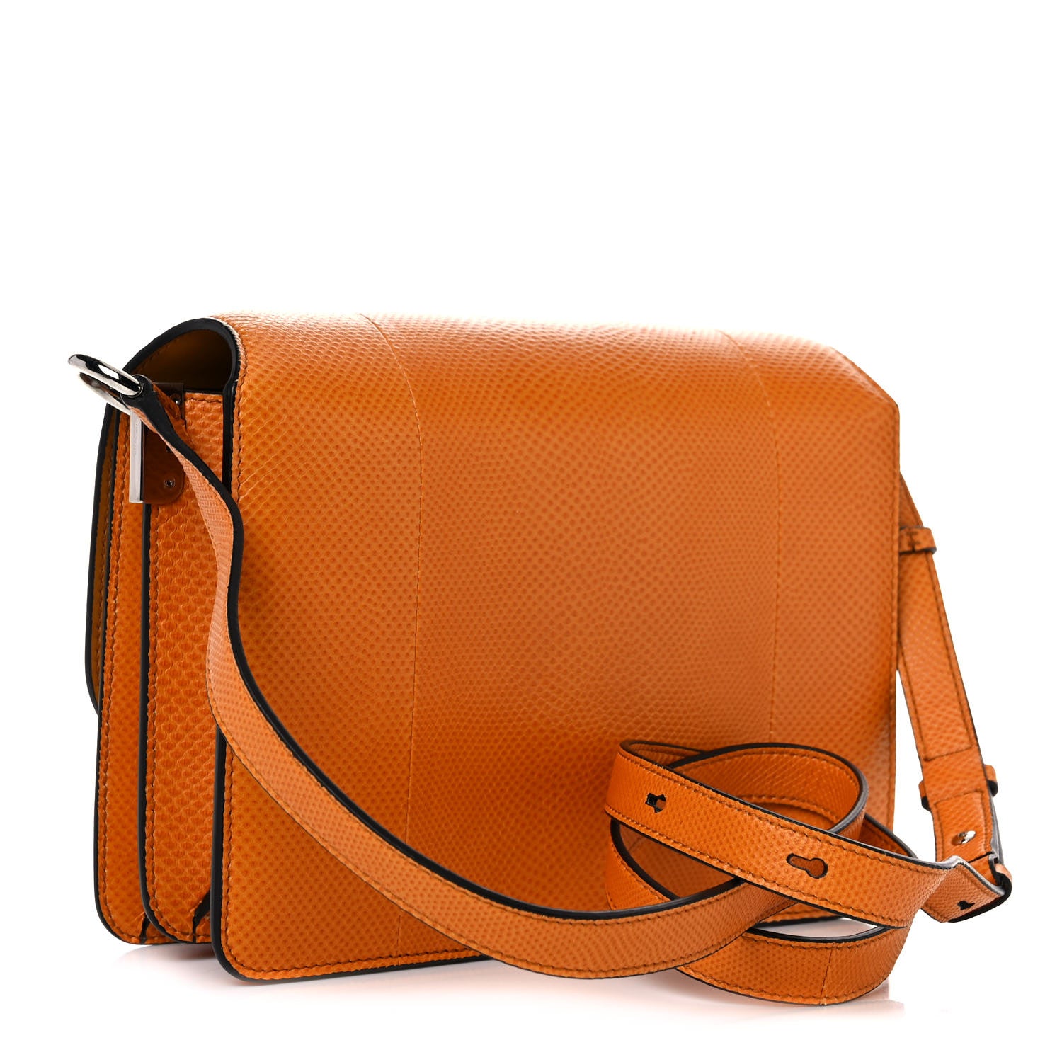 Salvatore Ferragamo Hammered Calfskin Small Joanne Crossbody Orange 2 of 10