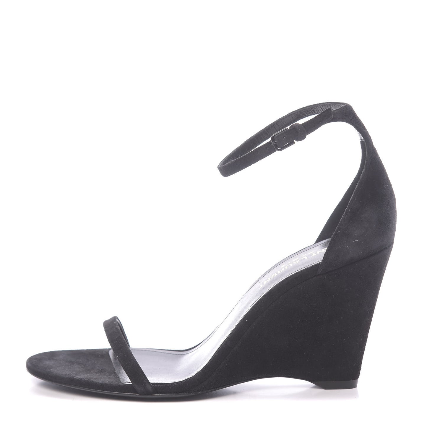 Suede Lila Wedge Sandals 36.5 Black