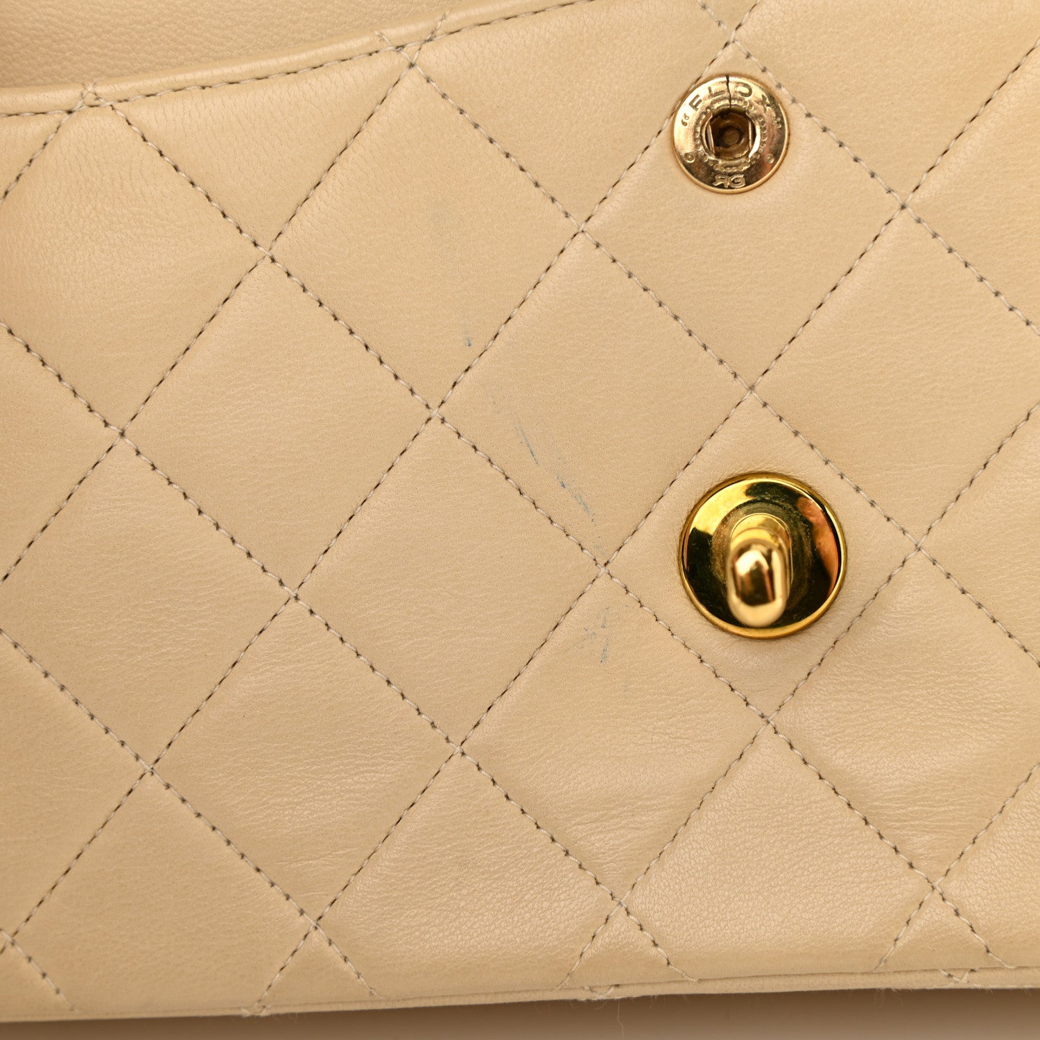 Chanel Lambskin Quilted Medium Double Flap Beige 15 of 15