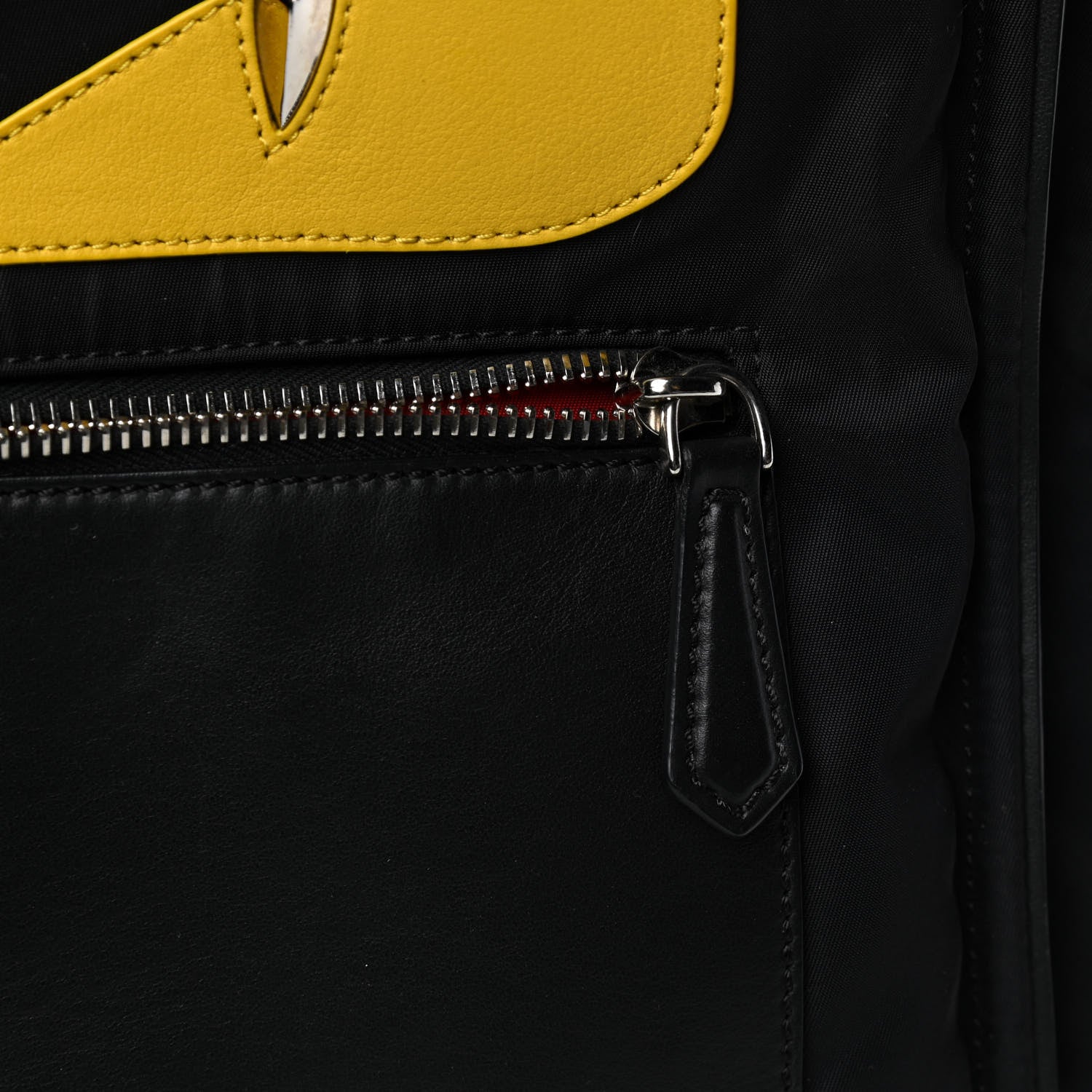 Fendi Nylon Vitello Century Dolce Monster Eyes Tote Black Sunflower 9 of 17