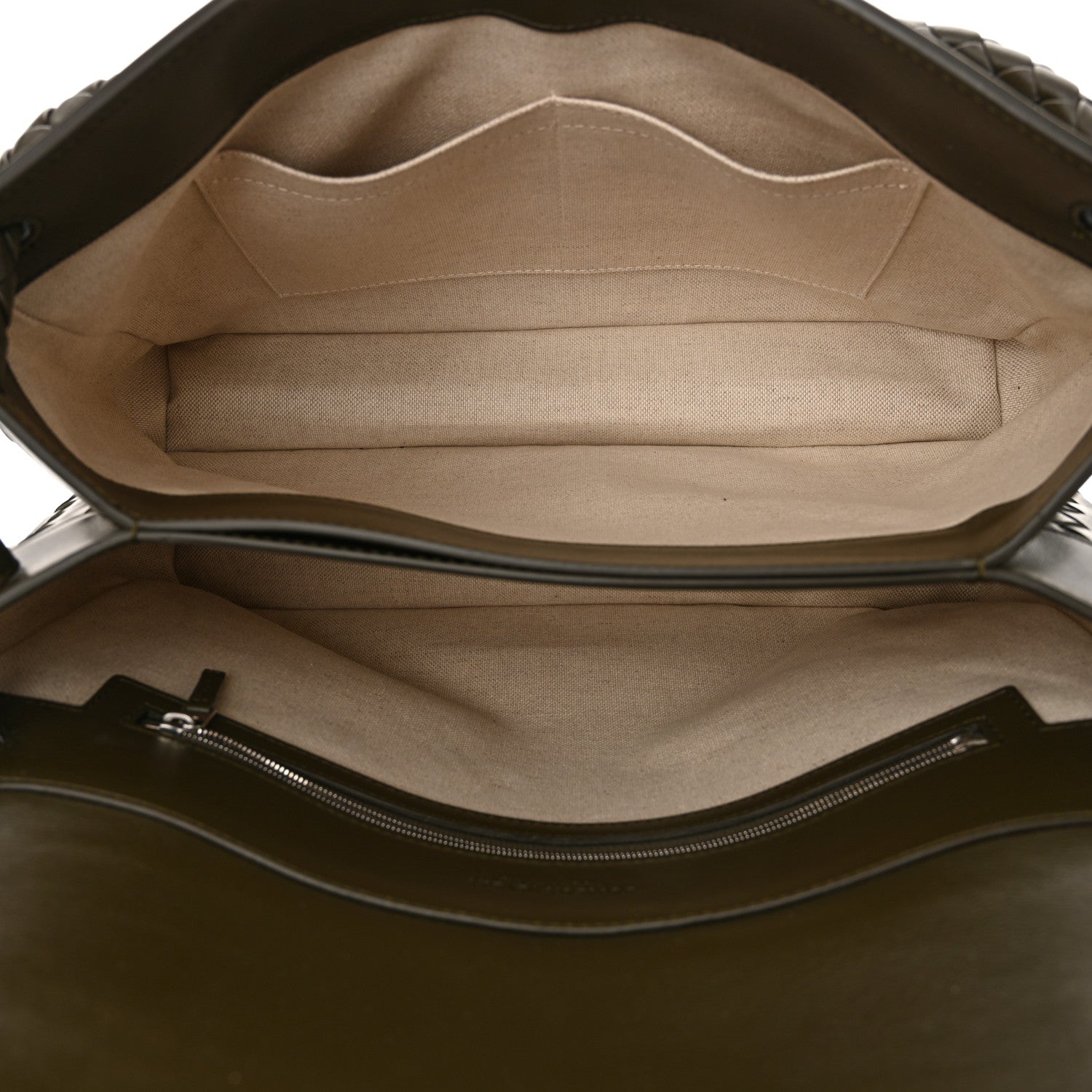 Bottega Veneta Calfskin Intrecciato Medium Andiamo Messenger Bag Kaki 5 of 10