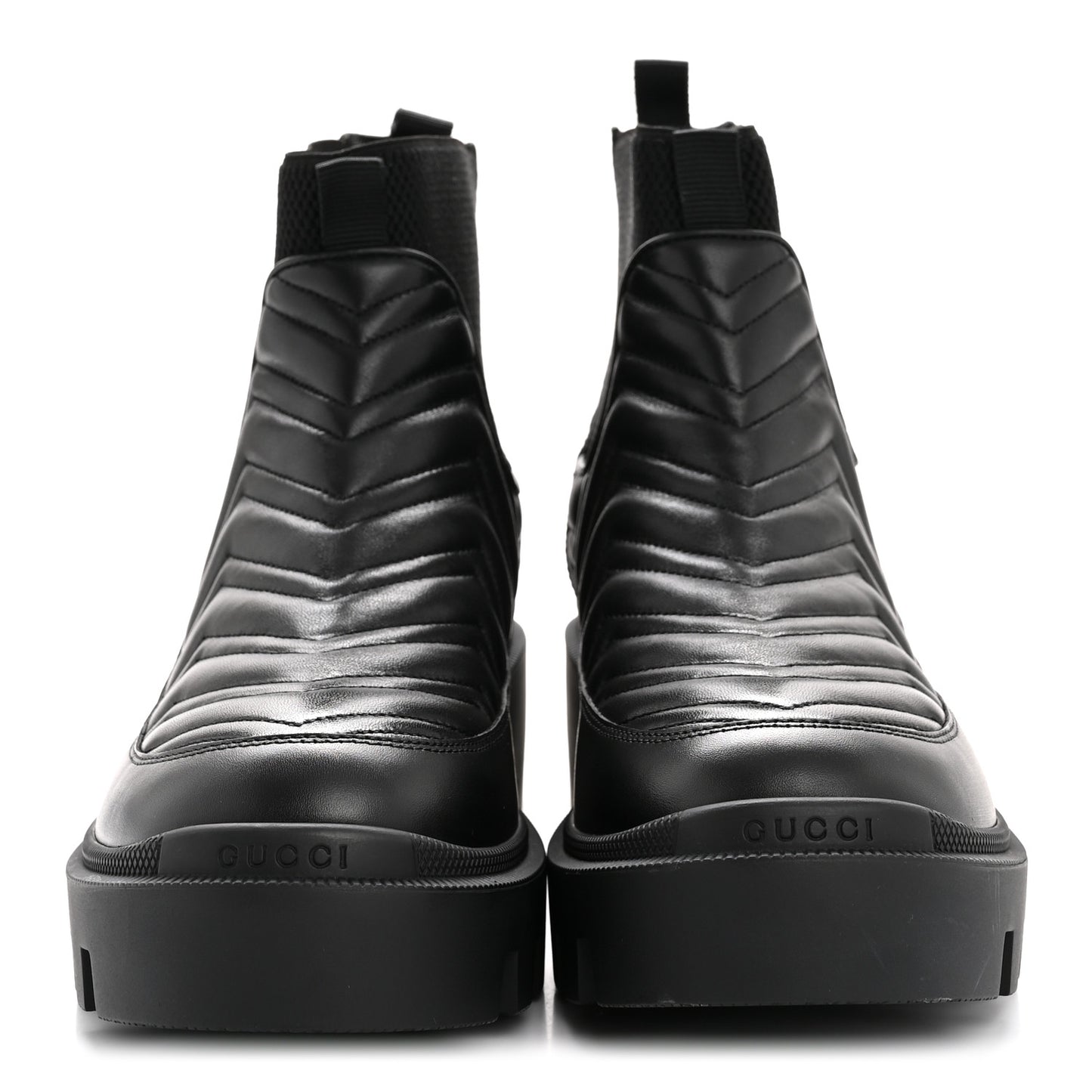 Calfskin Nappa Matelasse Frances Chelsea Boots 41 Black