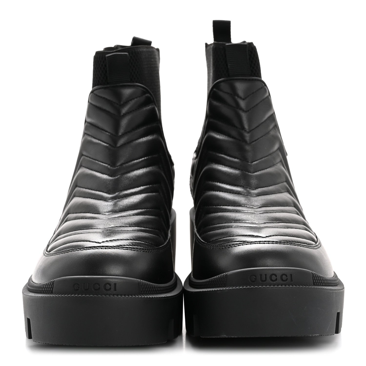 Gucci Calfskin Nappa Matelasse Frances Chelsea Boots 41 Black 3 of 10