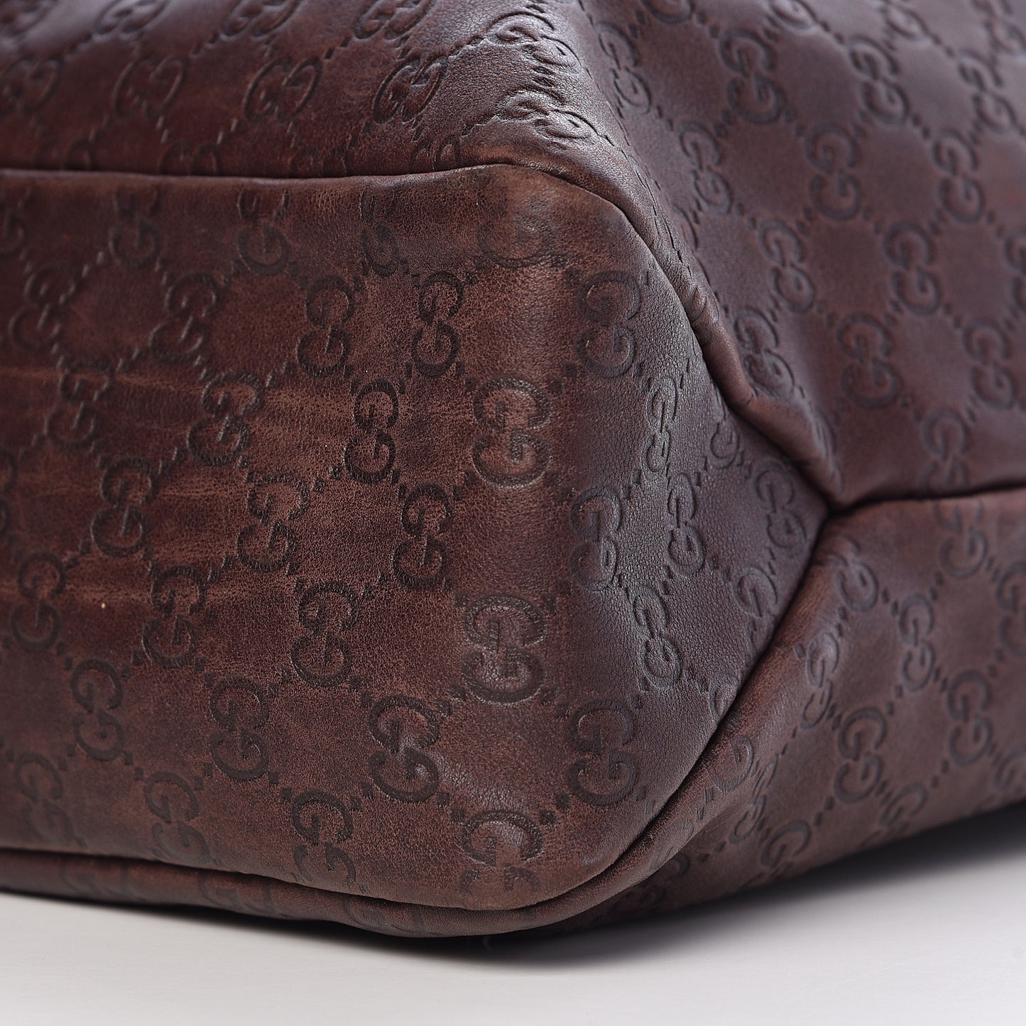Guccissima Large Horsebit Chain Hobo Chocolate