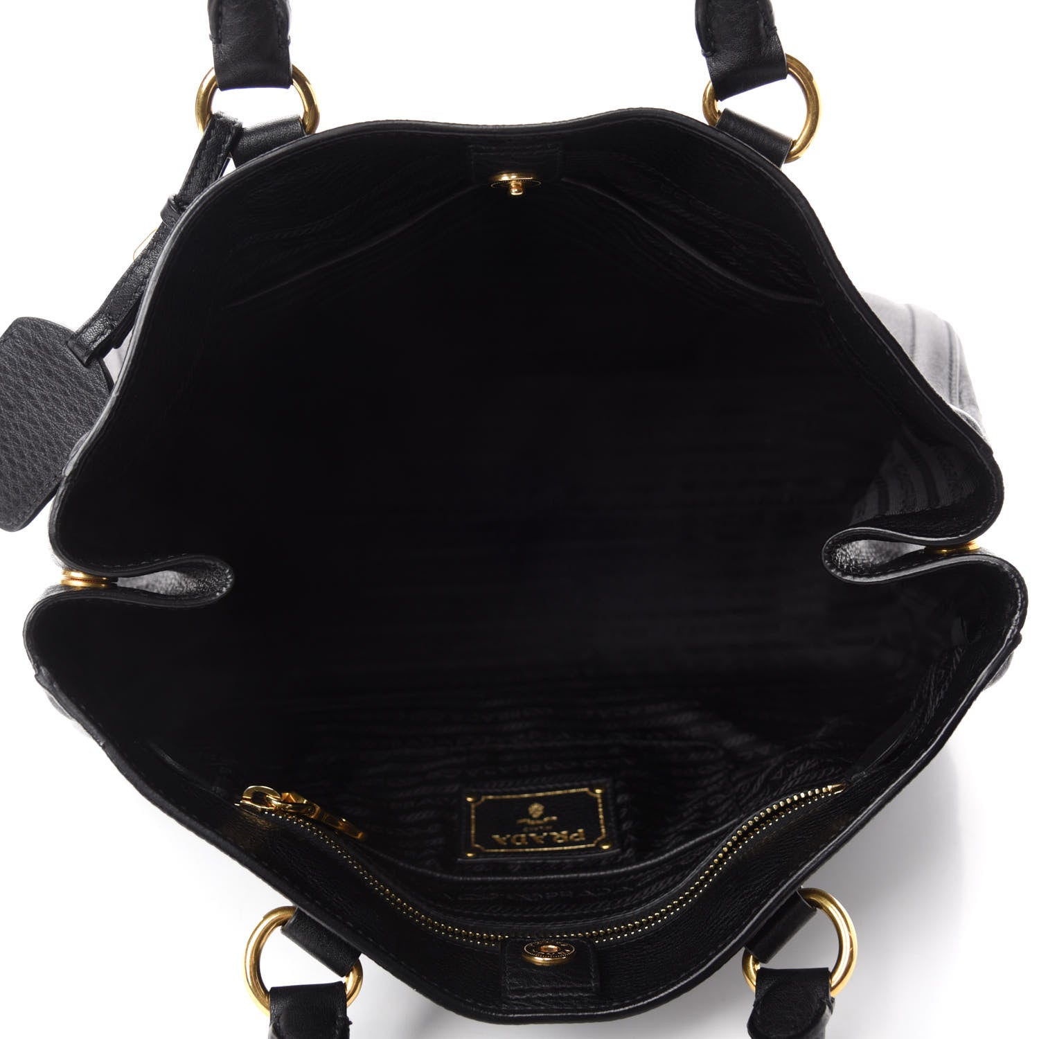 Prada Vitello Daino Large Tote Black 5 of 11