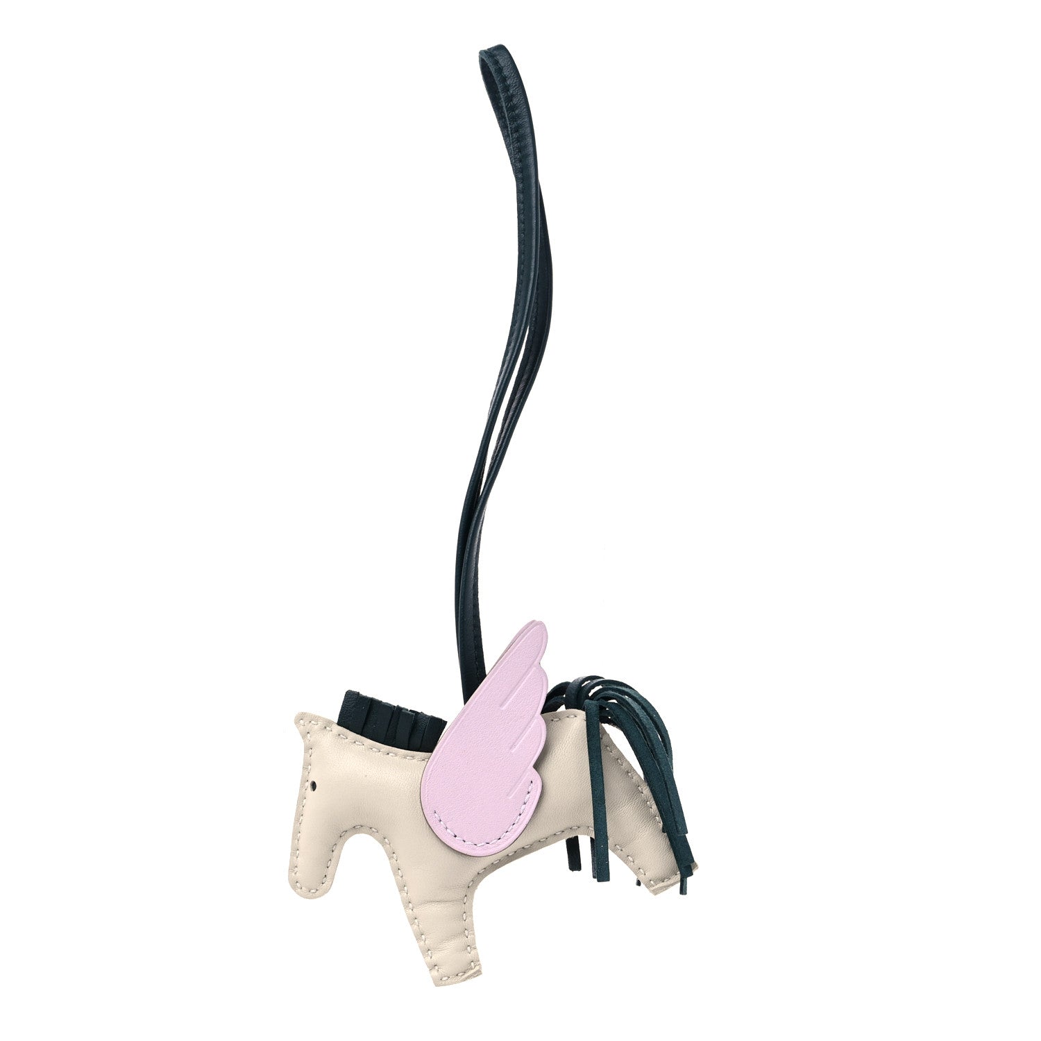 Hermes Milo Lambskin Grigri Rodeo Pegase Horse Bag Charm PM Nata Mauve Sylvestre Vert Cypress 1 of 6