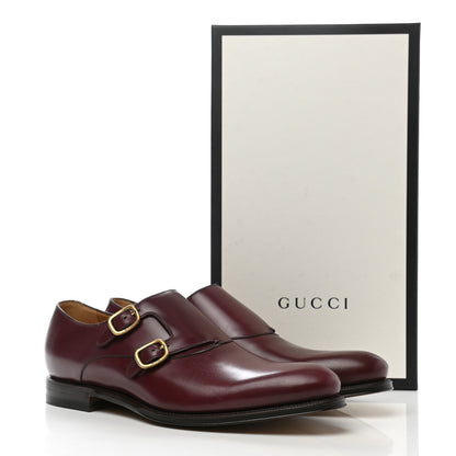 Gucci Calfskin Mens Double Monk Strap Loafers 9.5 Bordeaux 11 of 11