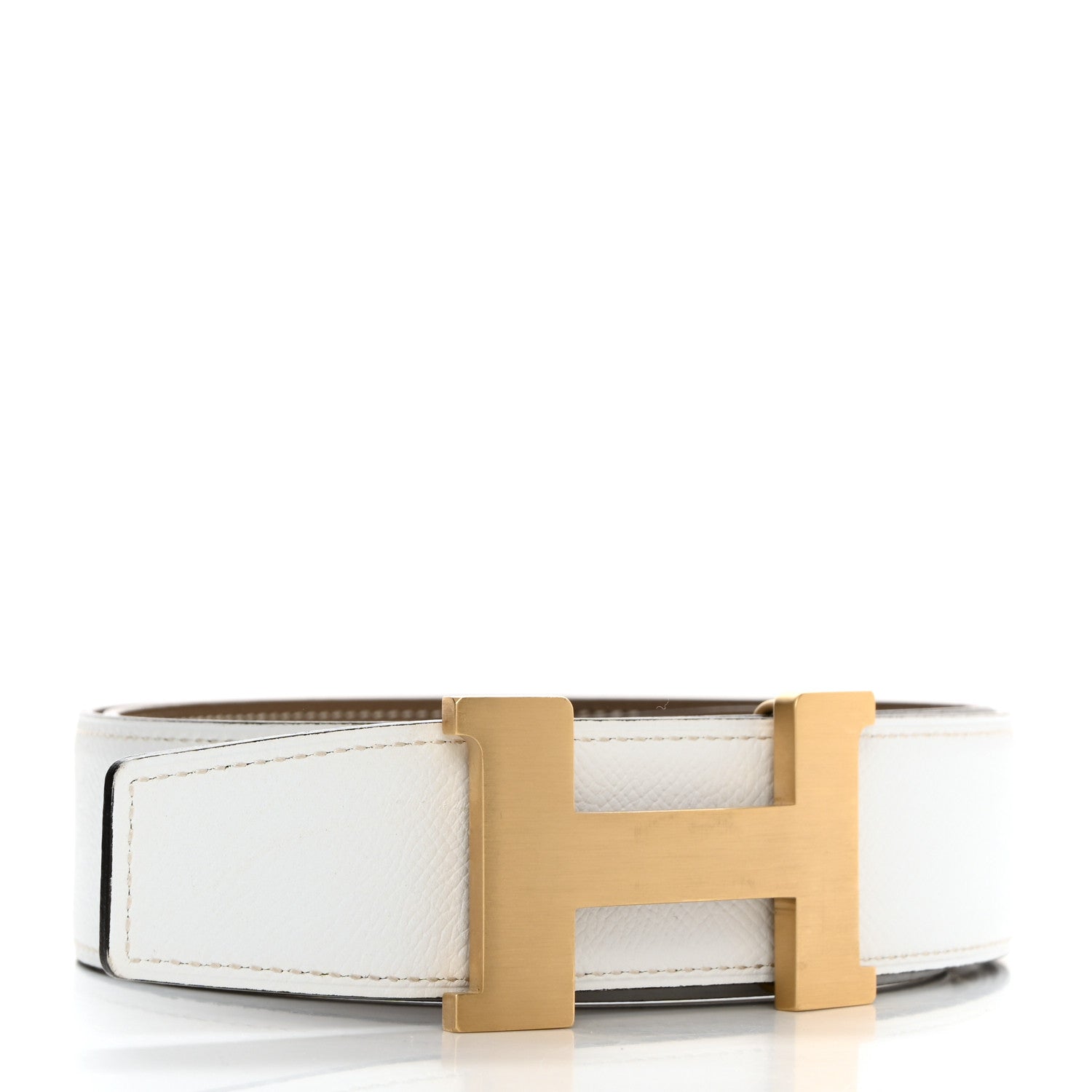 Hermes Epsom 32mm H Belt 100 40 Etoupe White 2 of 8