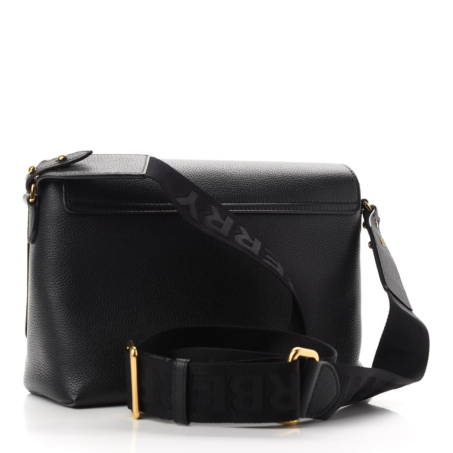 Grainy Calfskin Vintage Check Note Crossbody Bag Black
