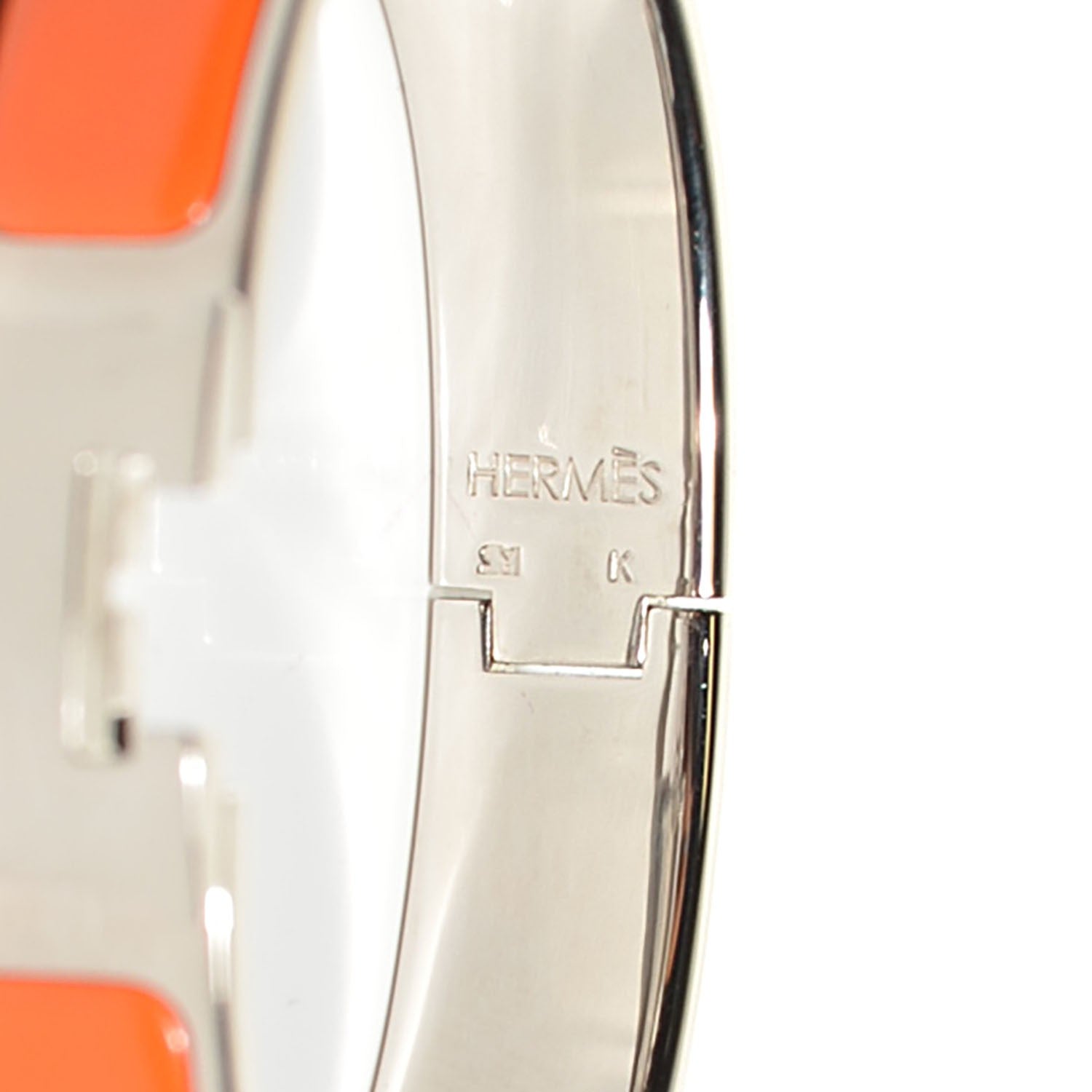 Hermes Enamel Narrow Clic H Bracelet PM Orange 3 of 8