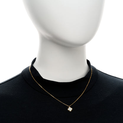 Van Cleef & Arpels 18K Yellow Gold Mother of Pearl Sweet Alhambra Pendant Necklace 2 of 5