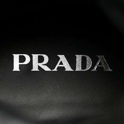 Prada Re-Nylon Spazzolato Rois Metal Triangle Logo Tall 50mm Combat Boots 38.5 Black 7 of 14