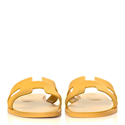 Hermes Epsom Oran Sandals 37 Jaune Sable 2 of 9