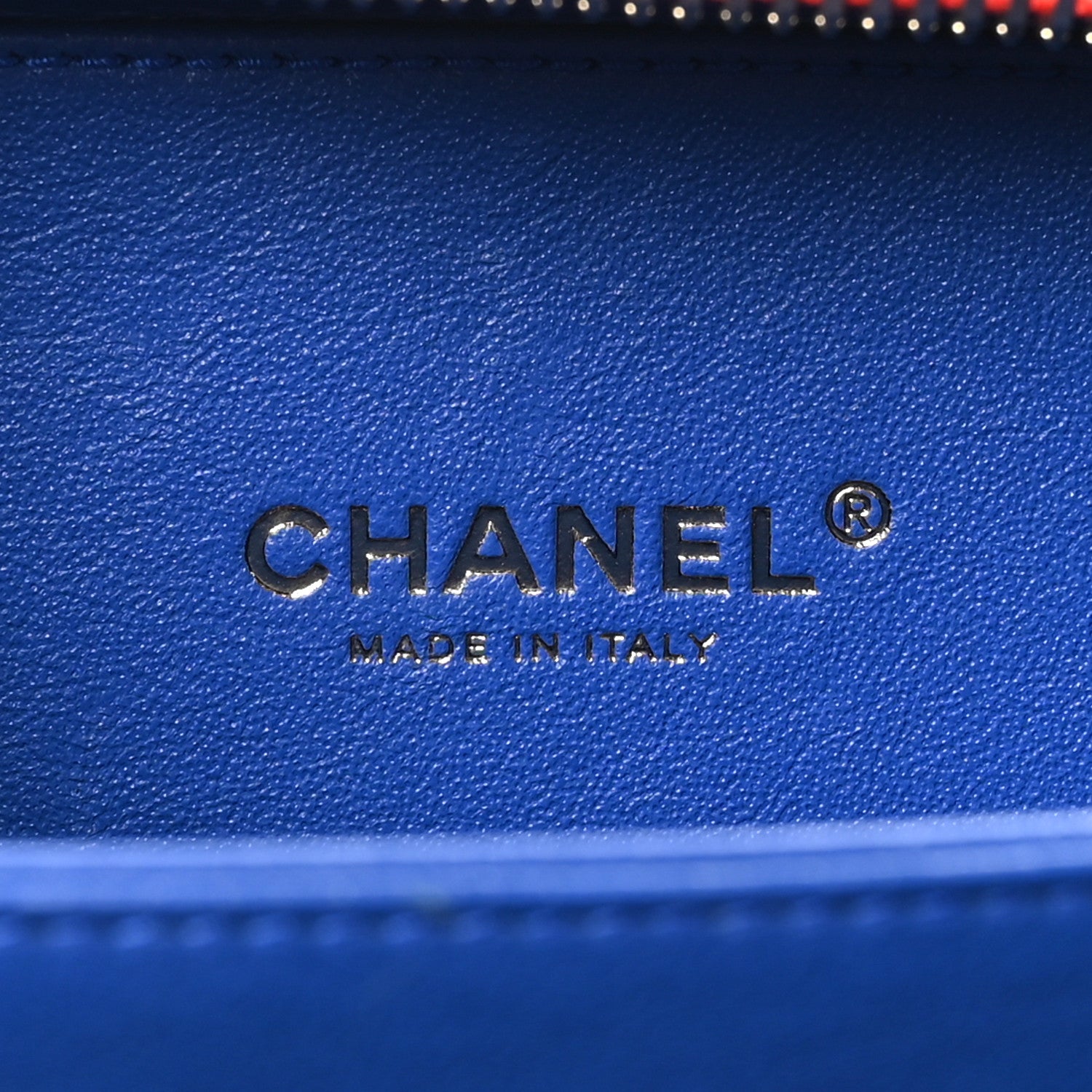Chanel Caviar Quilted Small CC Filigree Vanity Case Blue White Red 6 of 10