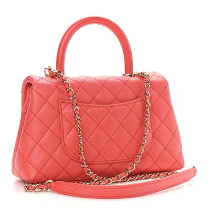 Chanel Caviar Quilted Mini Coco Handle Flap Red 3 of 10