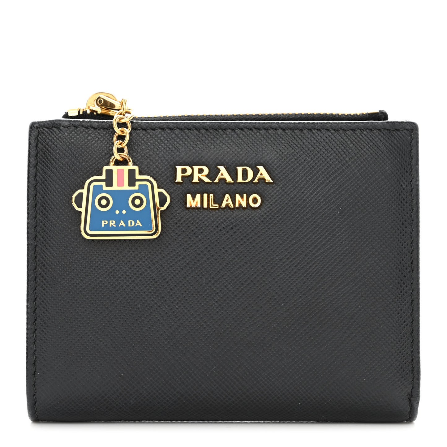 Saffiano Robot Compact Wallet Black