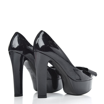 Louis Vuitton Vernis True Peep Toe Pumps 37 Blue Infini 4 of 10